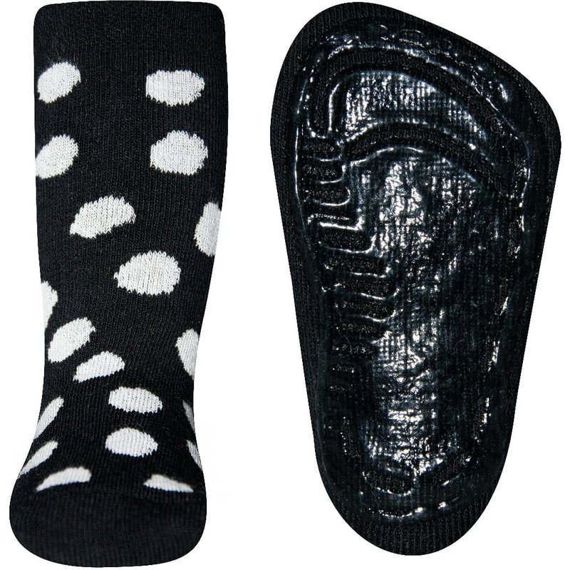 Rutschfeste Kindersocken mit Punkten – Schwarz – 29-30