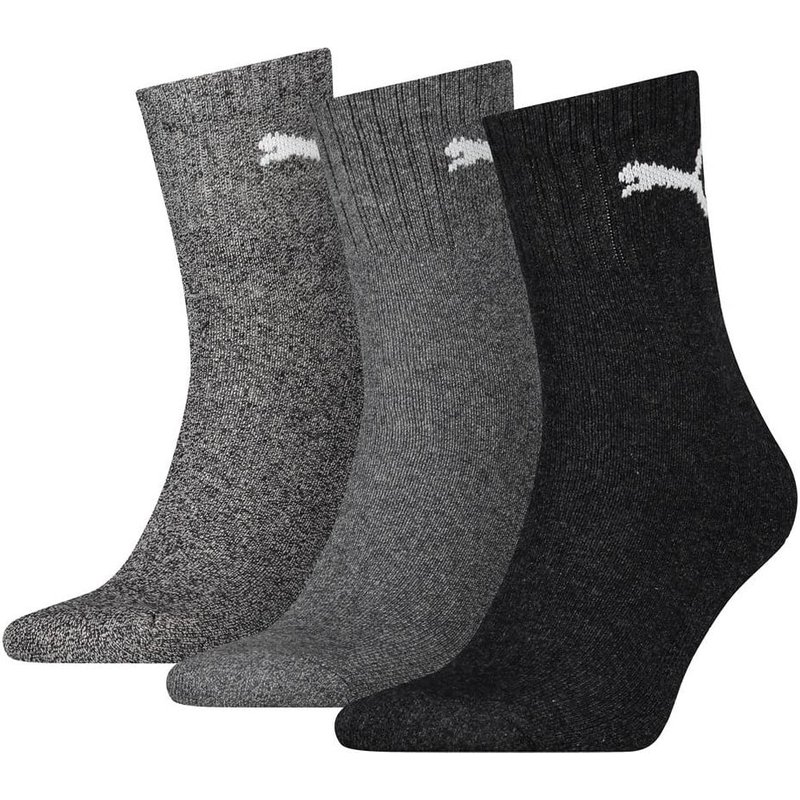 Halbhohe Sportsocken aus Baumwolle 3 Paar – Anthrazit meliert – 35-38