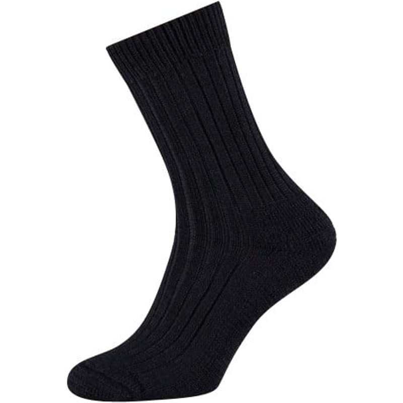 Wollsocken mit einer Frotteesohle – Dunkeljeans-Melange – 45-47