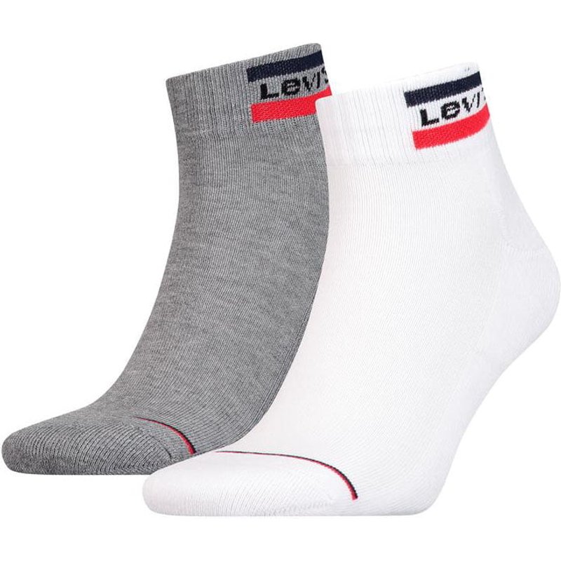 Einzelne Sportsocken mit Logo – Weiß Grau – 35-38