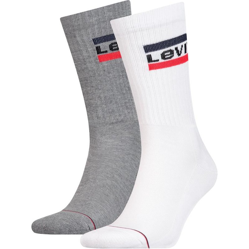 Sportliche Herrensocken mit Logo – Weiß Grau – 39-42