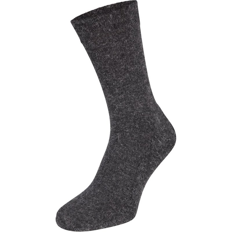 Bambussocken mit Wolle und Frottee-Sohle – Anthrazit – 35-38