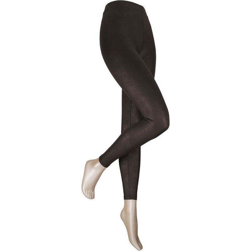 Craquele Lederlook Leggings – Braun – S-M