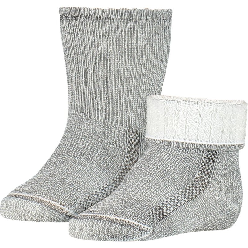 Merinowoll Baby Socken – Grau meliert – 4-9 M
