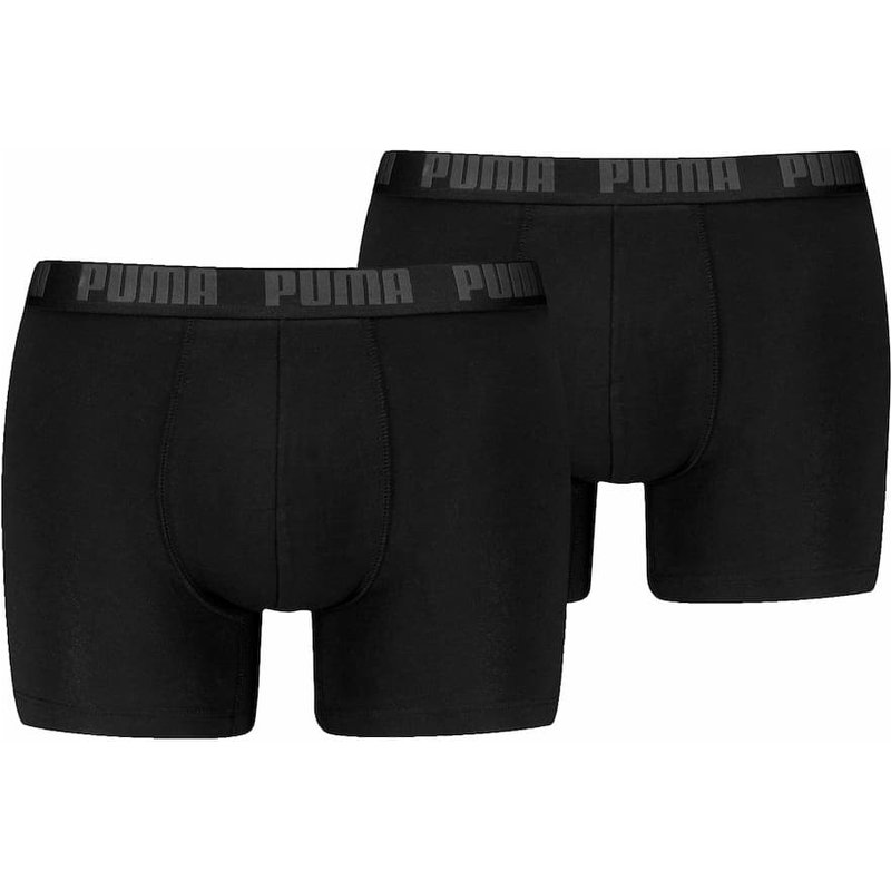 Puma Herren Everyday Basic Boxershorts 2er-Pack – Schwarz/Phantom – L