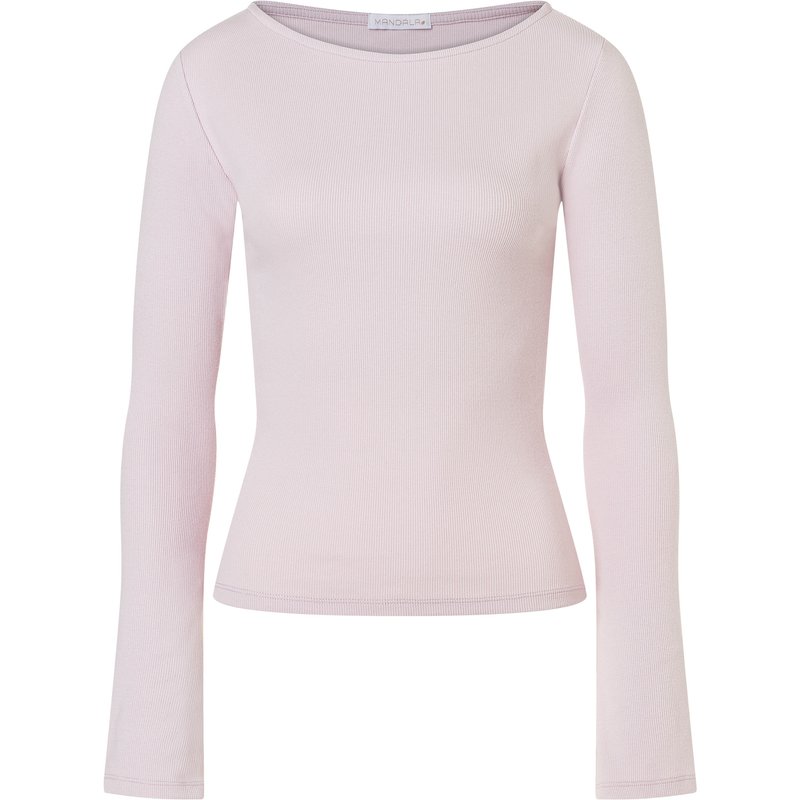 Mandala Damen Ribbed Boat Neckline Longsleeve