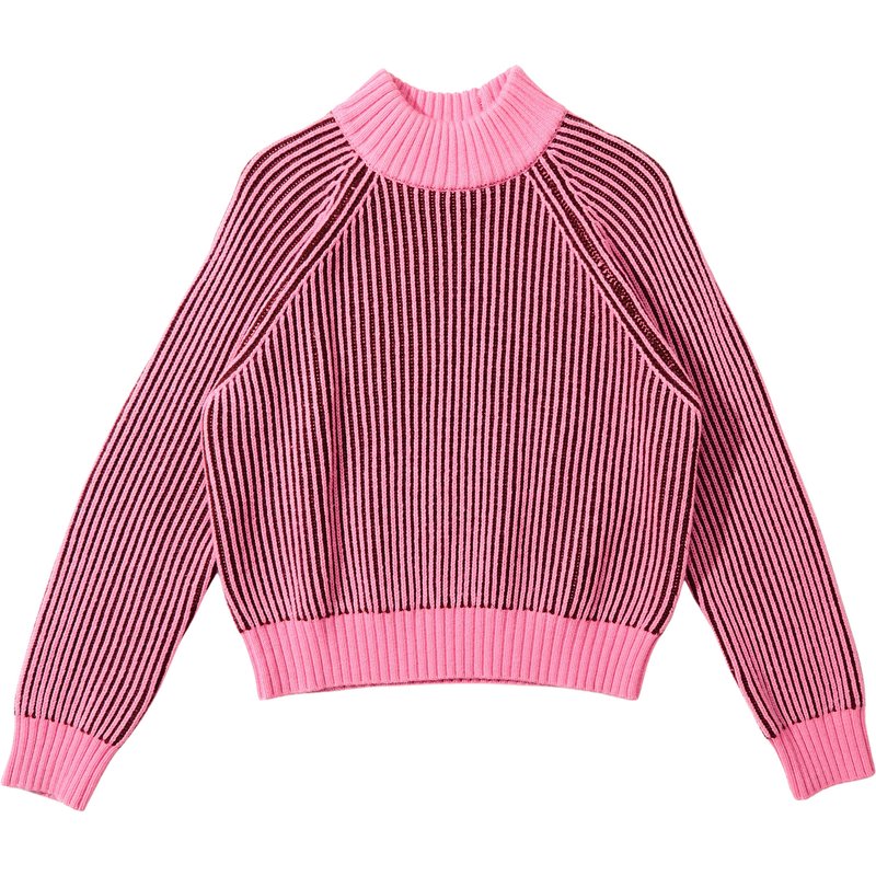 Brava Fabrics Damen Bicolor Wool Cropped Pullover