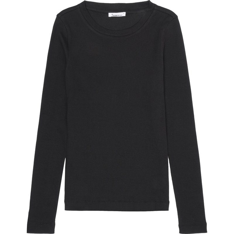 KnowledgeCotton Apparel Damen Rib Scoop Neck Longsleeve