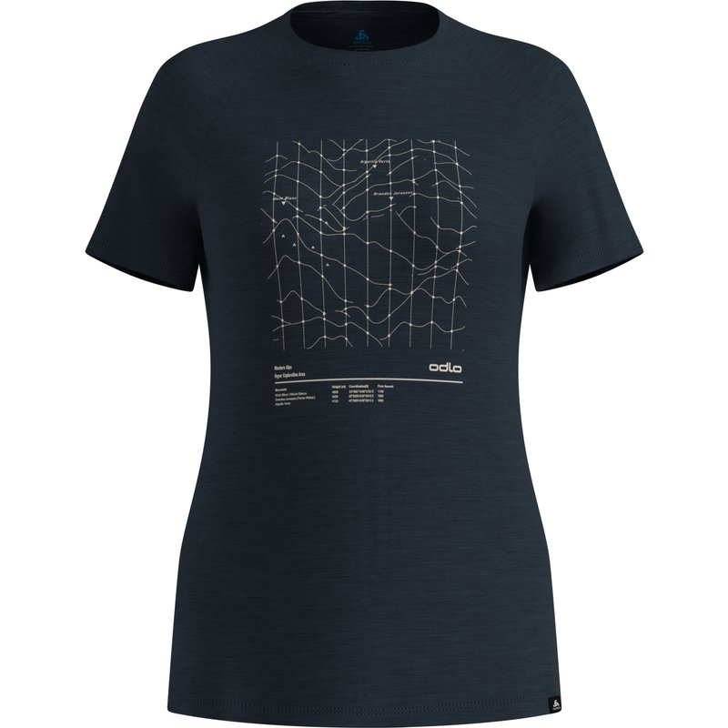 Odlo Damen Merino Tencel Hyper Map T-Shirt