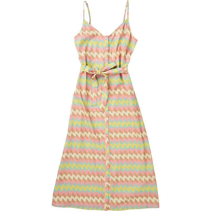 Brava Fabrics Damen Pastel Wavy Stripes Strap Kleid