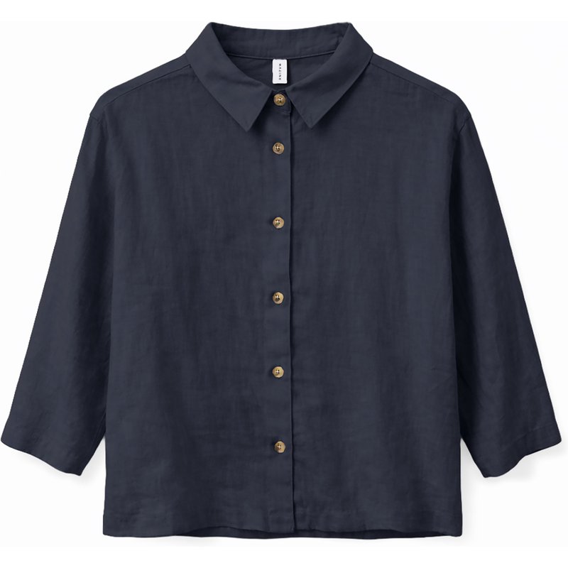 Mazine Damen 3/4 Sleeve Linen Bluse