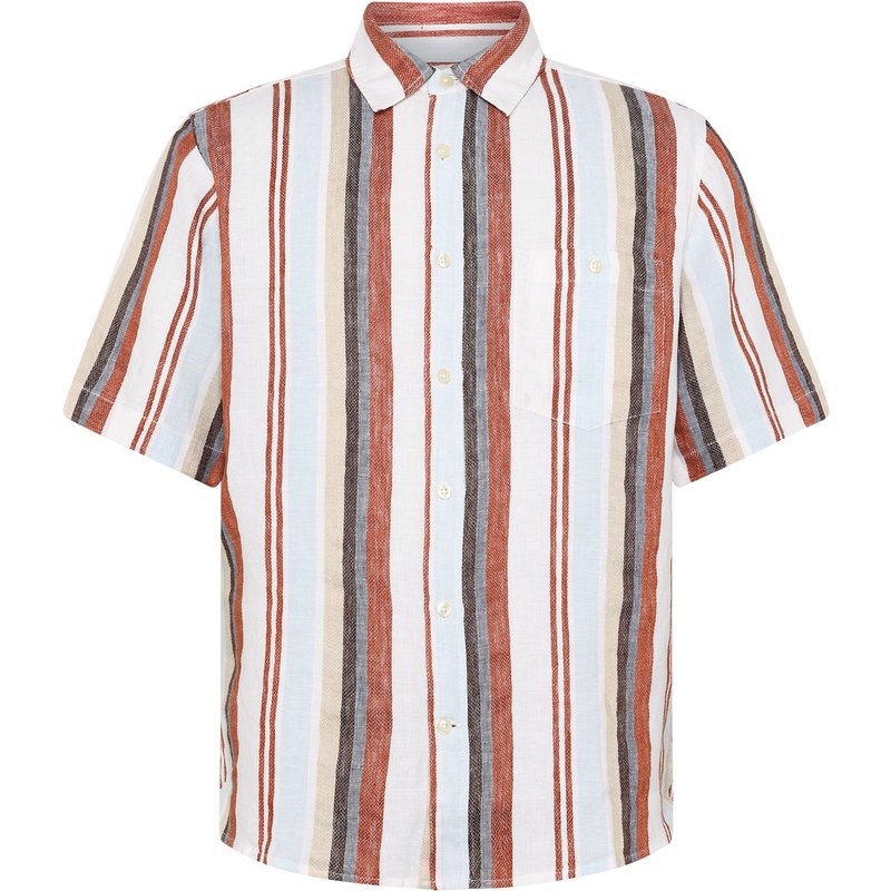 KnowledgeCotton Apparel Herren Multi Stripe Linen Hemd