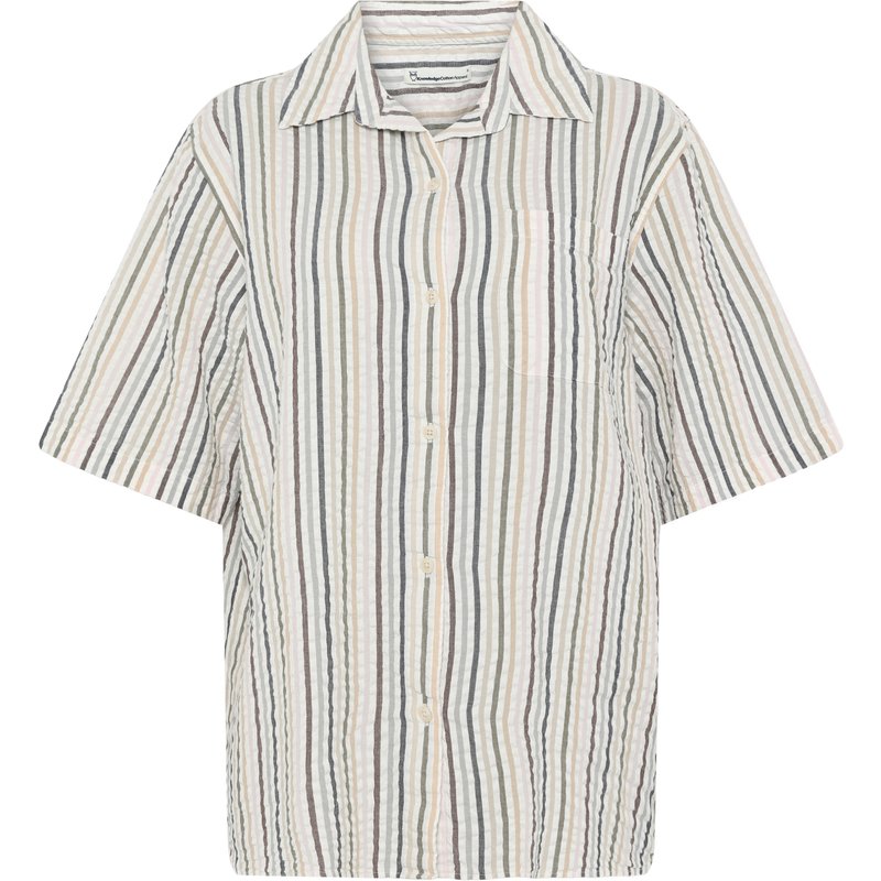 KnowledgeCotton Apparel Damen Seersucker Stripe Bluse