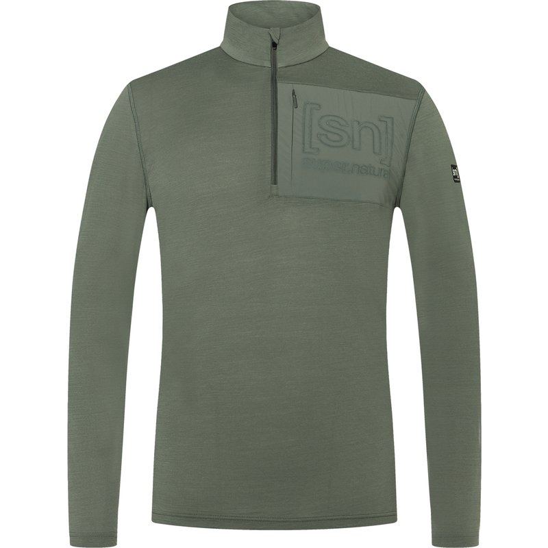Super.Natural Herren Sierra140 Pocket Zip 1/4 Longsleeve