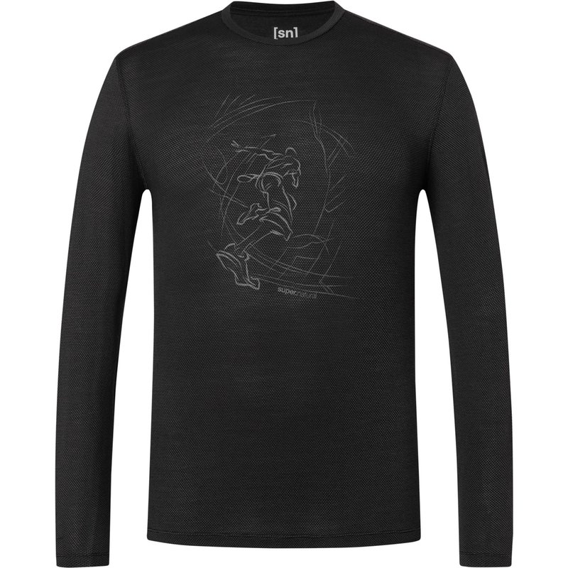 Super.Natural Herren Sketched Runner Mesh Longsleeve