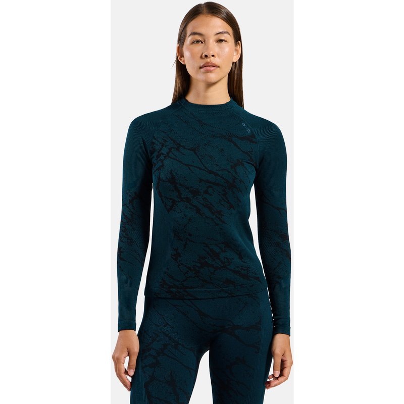 Odlo Damen Performance Warm Blackcomb Bl Crew Longsleeve