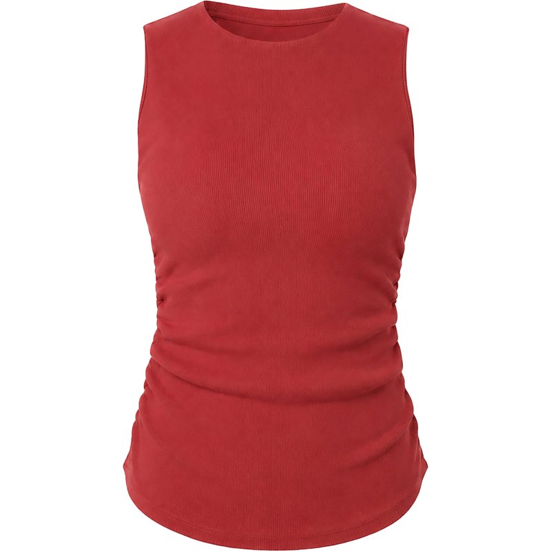 Mandala Damen Side Ruffled Rib Top