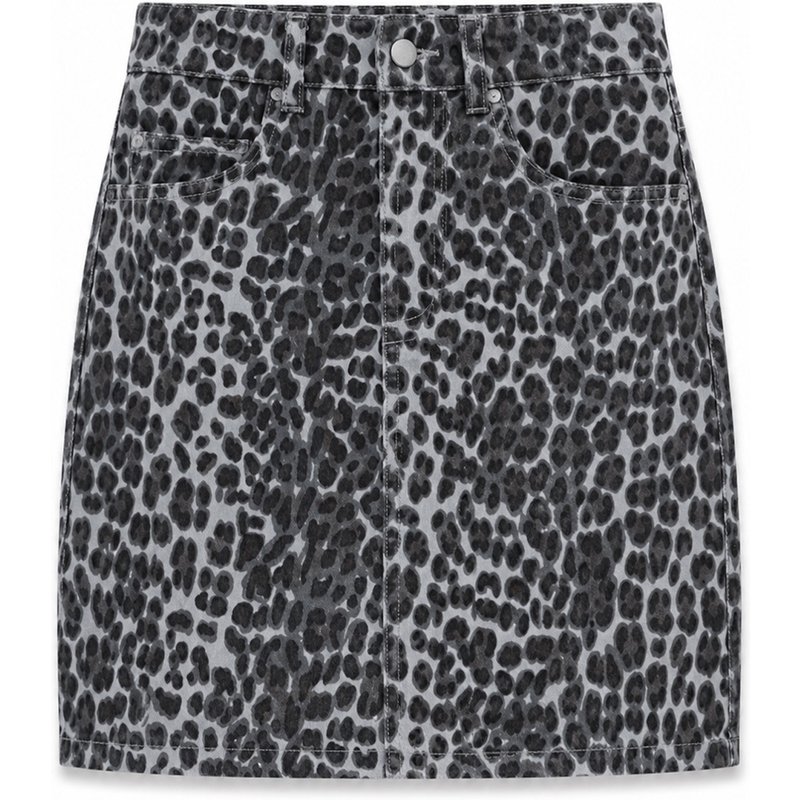 Mazine Damen Printed Mini Denim Rock