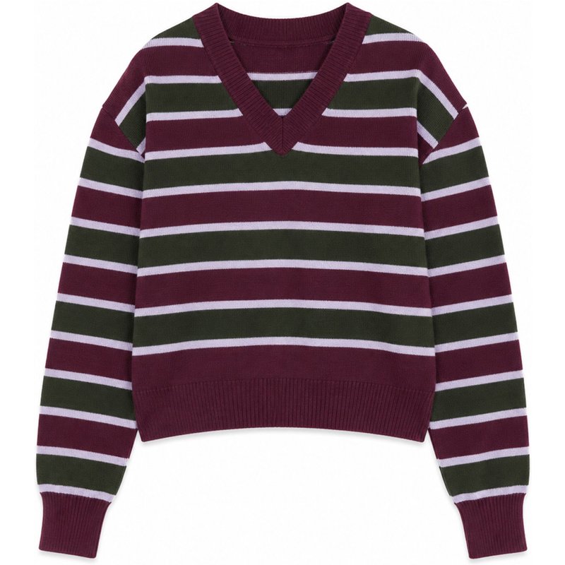 Mazine Damen Striped Jacquard Knit Pullover