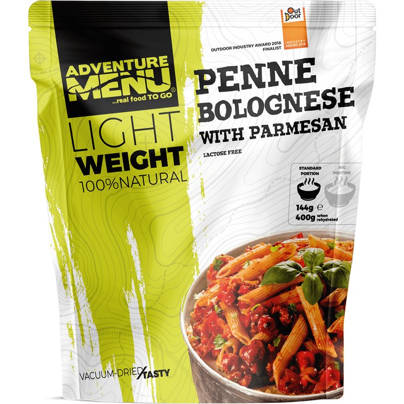 Adventure Menu Penne mit Bolognesesauce und Parmesan