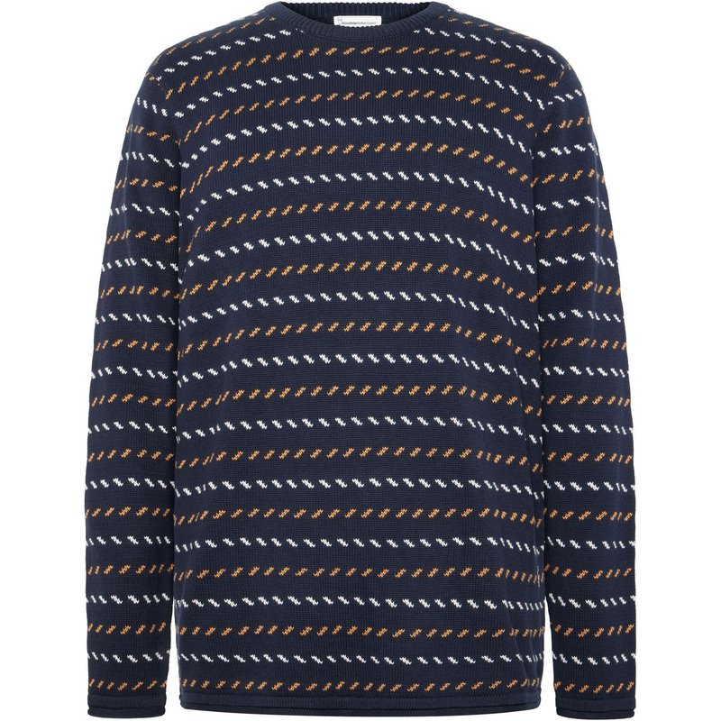 KnowledgeCotton Apparel Herren Jacquard Crew Neck Knit Pullover