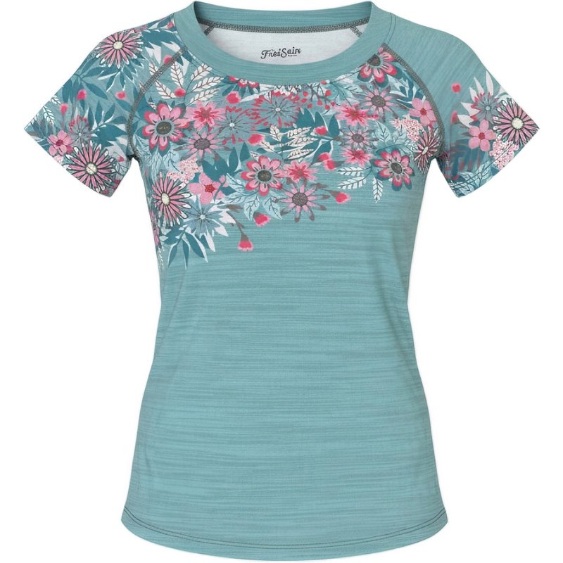FreiSein Damen RedFlowers T-Shirt