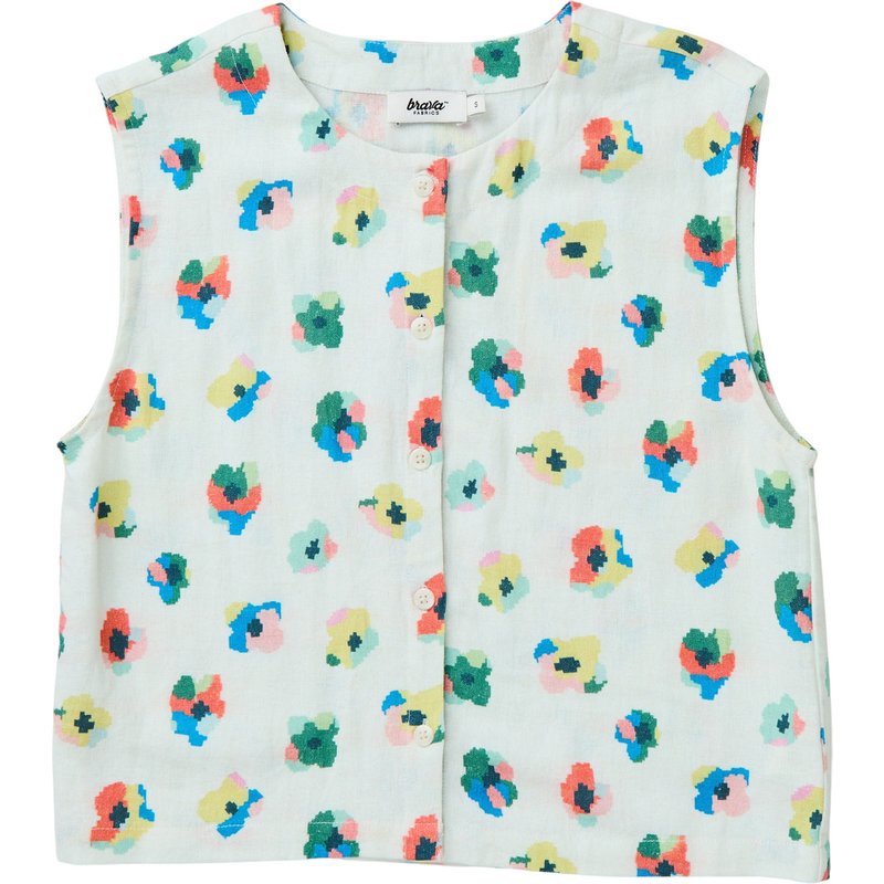 Brava Fabrics Damen Mini Flower Button Up Bluse