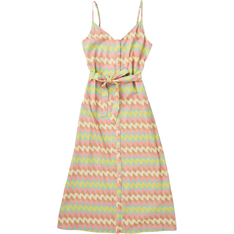 Brava Fabrics Damen Pastel Wavy Stripes Strap Kleid