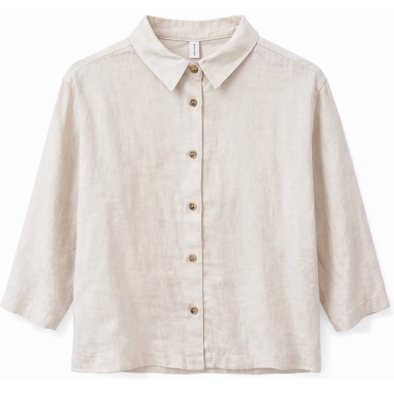 Mazine Damen 3/4 Sleeve Linen Bluse