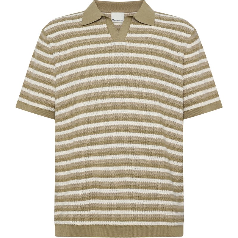 KnowledgeCotton Apparel Herren Striped Knitted Polo T-Shirt
