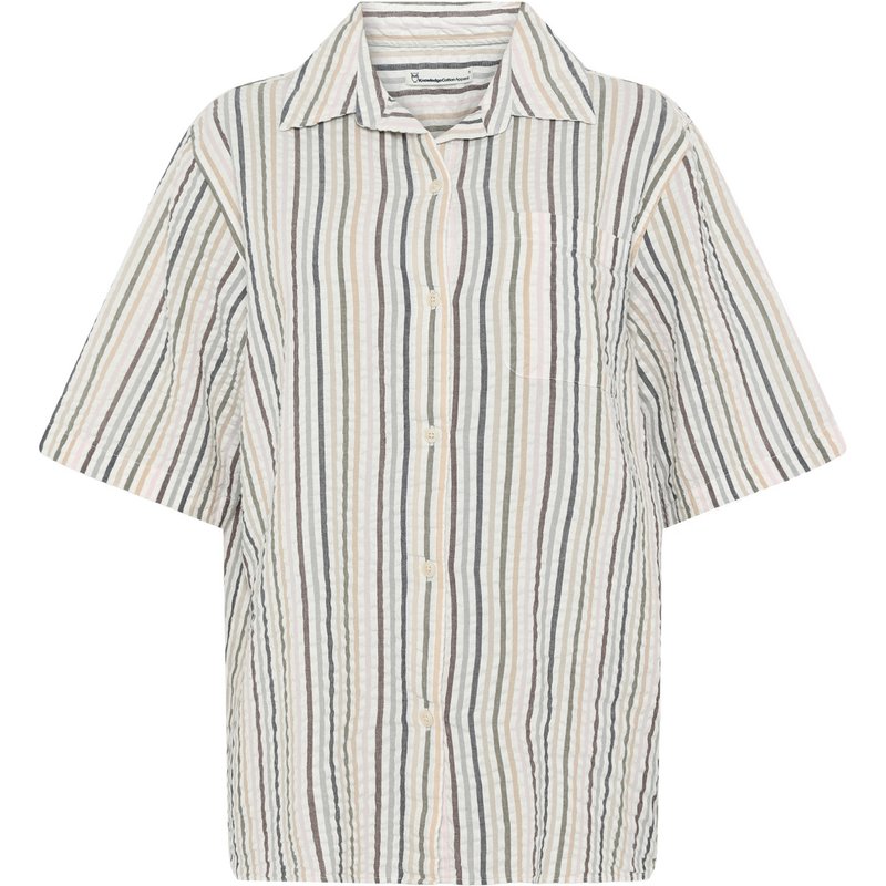 KnowledgeCotton Apparel Damen Seersucker Stripe Bluse