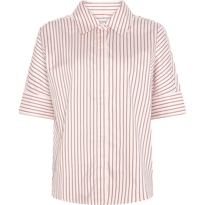 KnowledgeCotton Apparel Damen Striped Satin Bluse