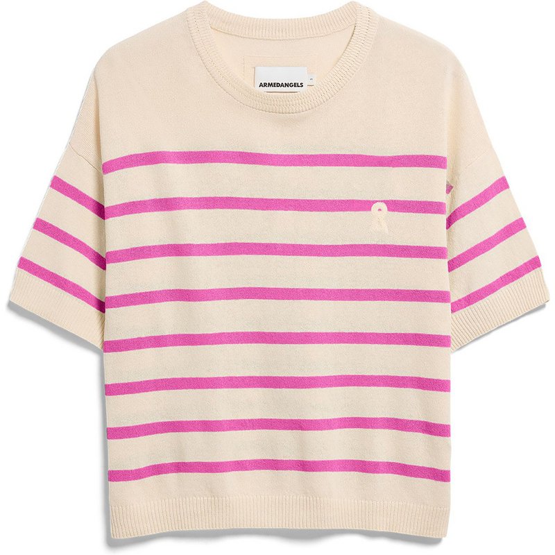 Armedangels Damen Stripe Linen Blend T-Shirt
