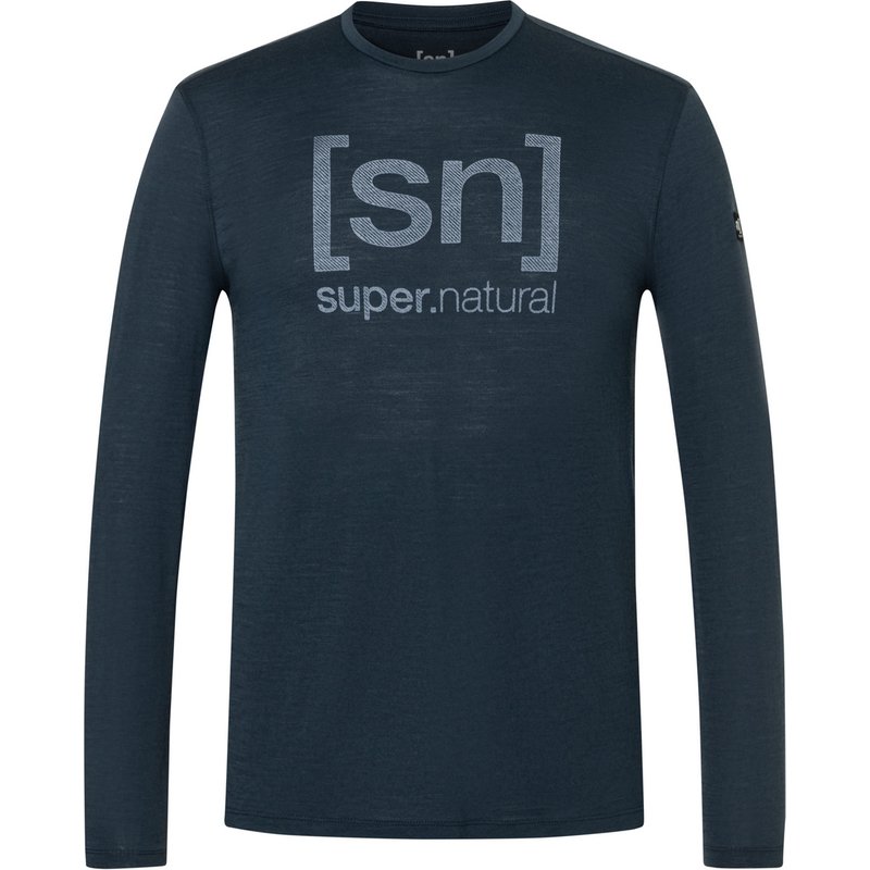 Super.Natural Herren Denim Logo Longsleeve