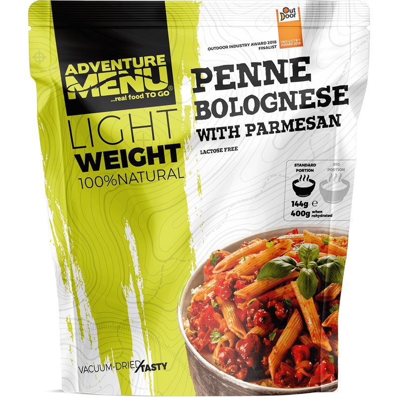 Adventure Menu Penne mit Bolognesesauce und Parmesan