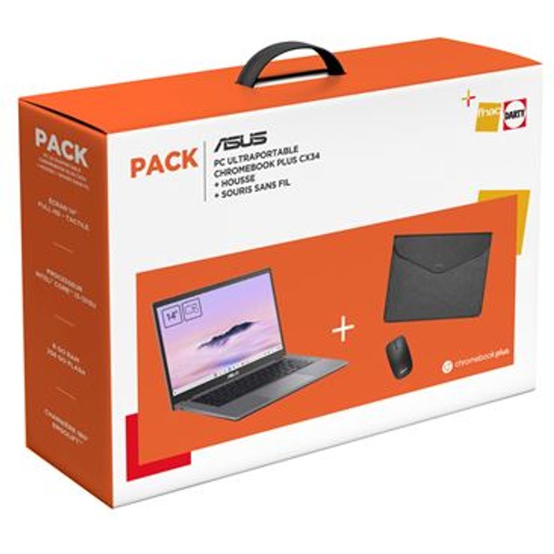 ASUS Fnac Chromebook CX3402CVA MW1245 Intel® Core™ i3 Plus Housse Plus Souris Sans Fil