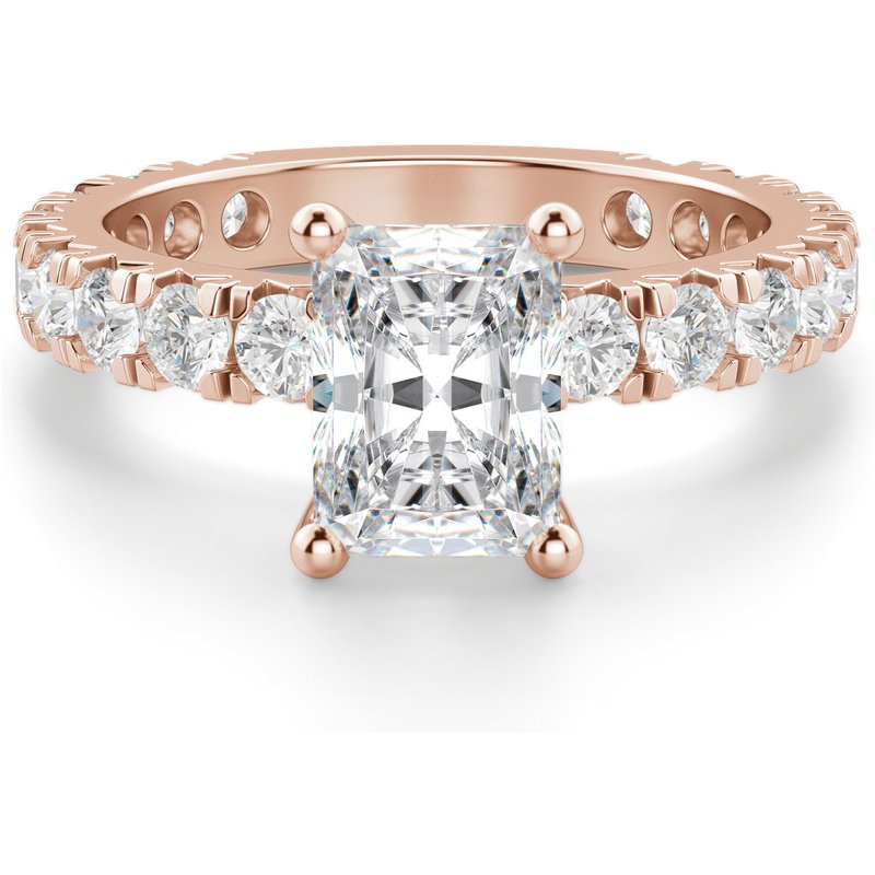 Anillo de Compromiso Corte Radiante 3.00 ct Gwyneth Diamante de Laboratorio Oro Rosa 585 (14K)
