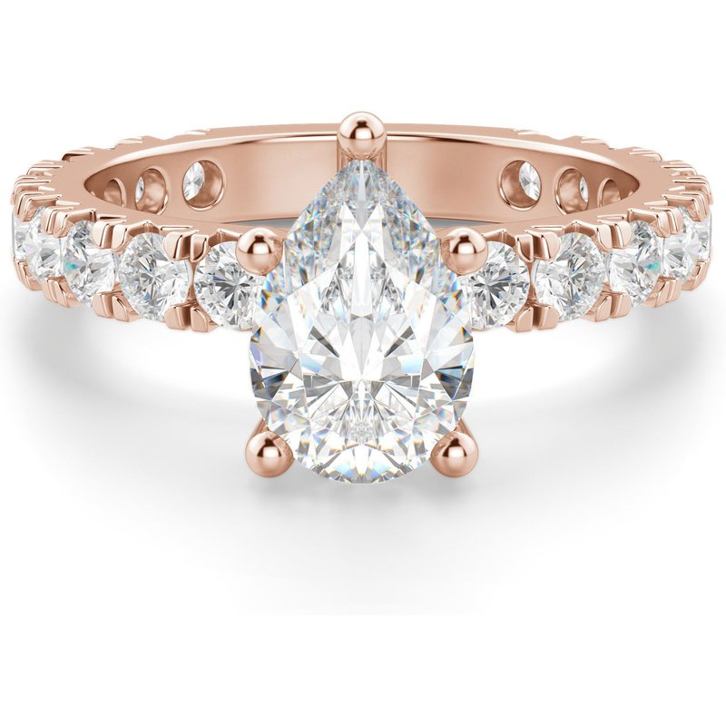 Anillo de Compromiso Corte Pera 1.00 ct Gwyneth Diamante de Laboratorio Oro Rosa 585 (14K)