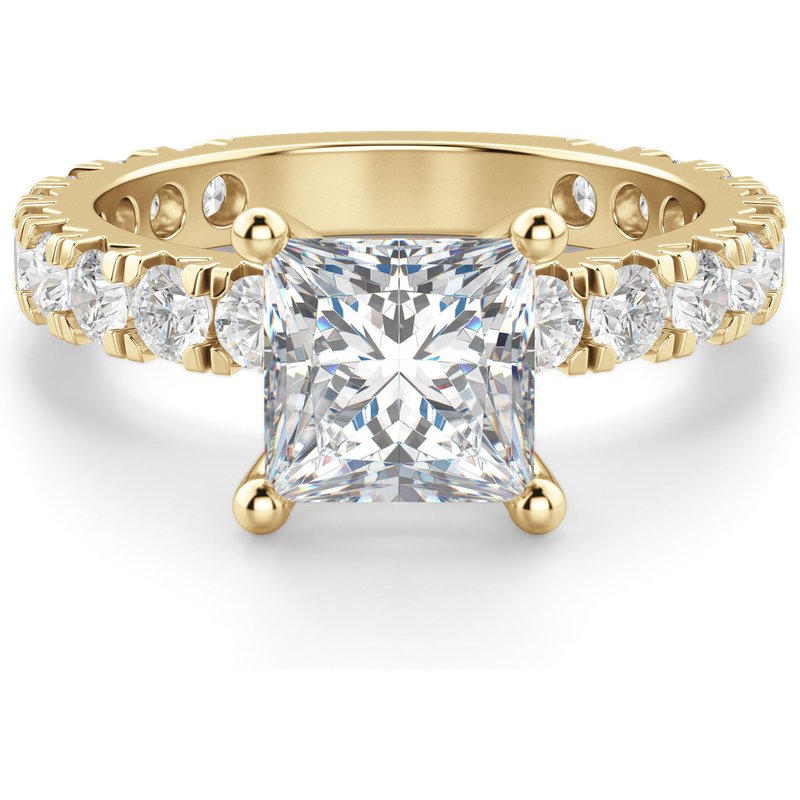 Anillo de Compromiso Corte Princesa 2.00 ct Gwyneth Diamante de Laboratorio Oro Amarillo 585 (14K)