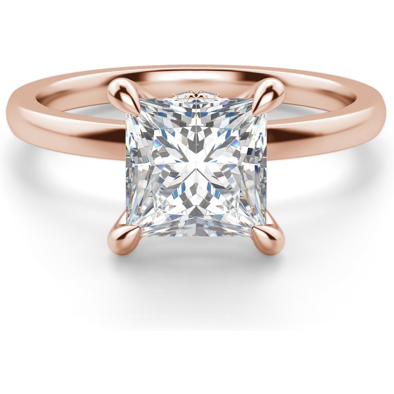 Anillo de Compromiso Corte Princesa 2.00 ct Solstice Diamante de Laboratorio Oro Rosa 585 (14K)