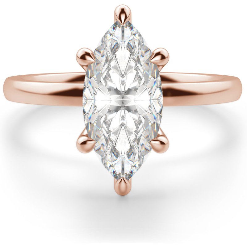 Anillo de Compromiso Corte Marquesa 0.75 ct Solstice Diamante de Laboratorio Oro Rosa 585 (14K)