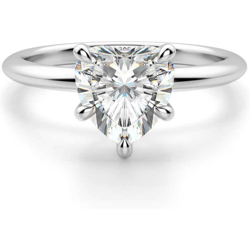 Anillo de Compromiso Clásico Corte Corazón 1.25 ct Hidden Halo Diamante de Laboratorio Oro Blanco 585 (14K)