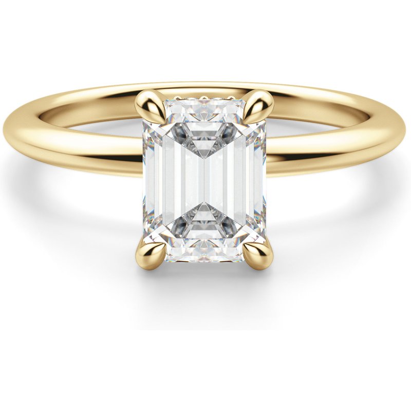 Anillo de Compromiso Clásico Corte Esmeralda 0.75 ct Hidden Halo Diamante de Laboratorio Oro Amarillo 585 (14K)