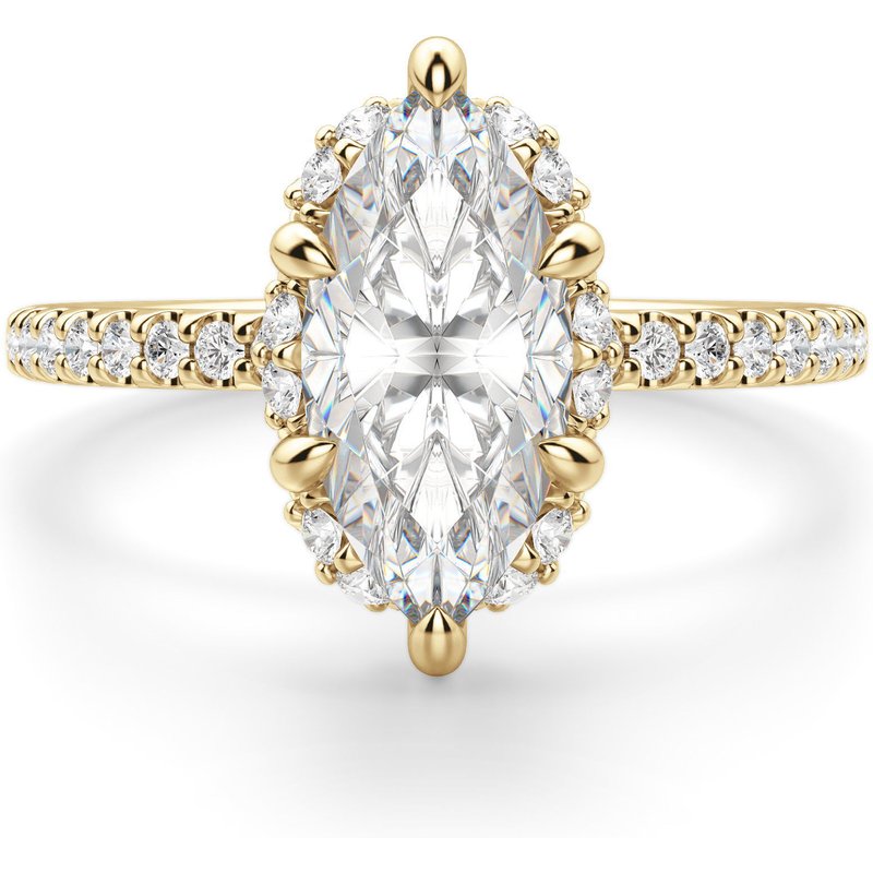 Anillo de Compromiso Corte Marquesa 1.50 ct Novara Diamante de Laboratorio Oro Amarillo 585 (14K)