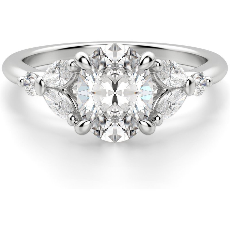 Anillo de Compromiso Corte Ovalado 0.75 ct Haven Diamante de Laboratorio Oro Blanco 585 (14K)