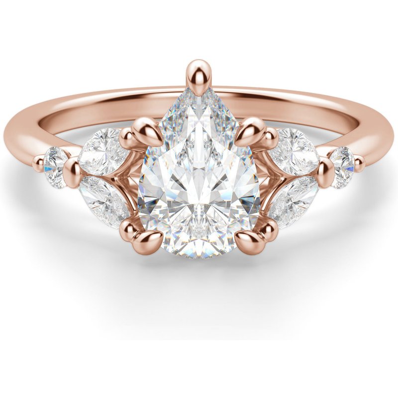 Haven Pear Cut 1.00 ct Haven Diamante de Laboratorio Oro Rosa 585 (14K)