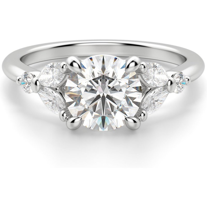 Anillo de Compromiso Corte Redondo 0.50 ct Haven Diamante de Laboratorio Oro Blanco 585 (14K)
