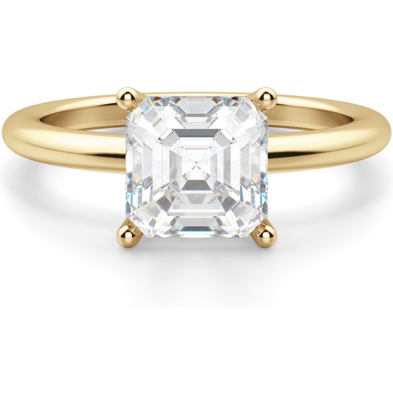 Basket Set Asscher 0.75 ct Klasyczny Pierścionek Zaręczynowy Diament Laboratoryjny 585 Żółte Złoto (14K)