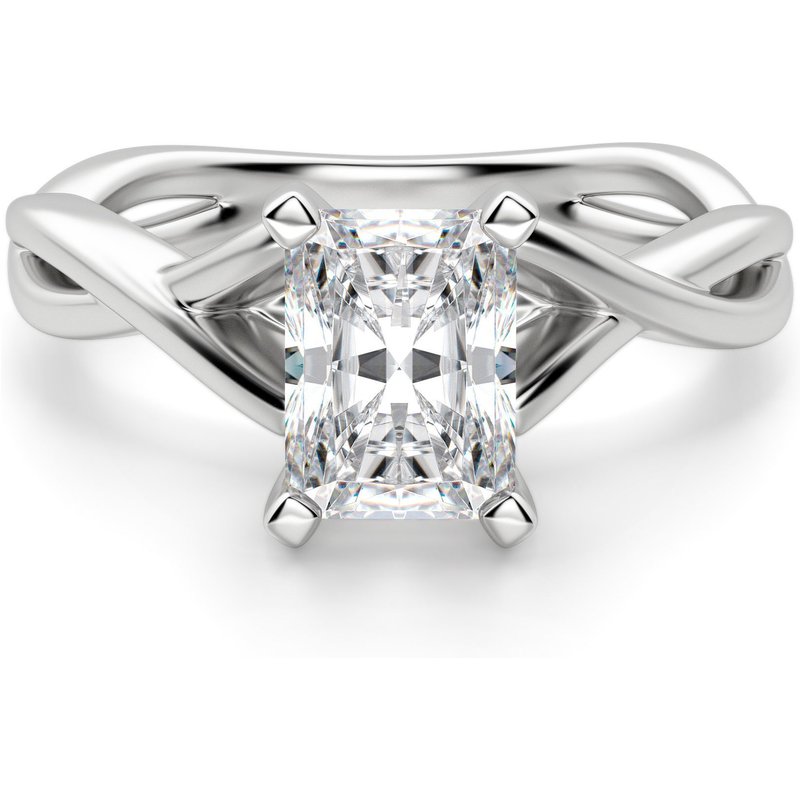 Twisted Klasyczny Radiant 1.25 ct Pierścionek Zaręczynowy Diament Laboratoryjny 950 Platyna
