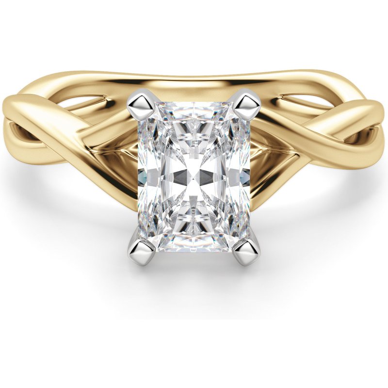 Twisted Klasyczny Radiant 1.75 ct Pierścionek Zaręczynowy Diament Laboratoryjny 585 Żółte Złoto (14K)